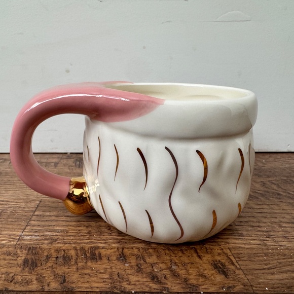 New Glitterville Papa Noel Mug Pink Ceramic Winking Santa Christmas - Picture 3 of 5